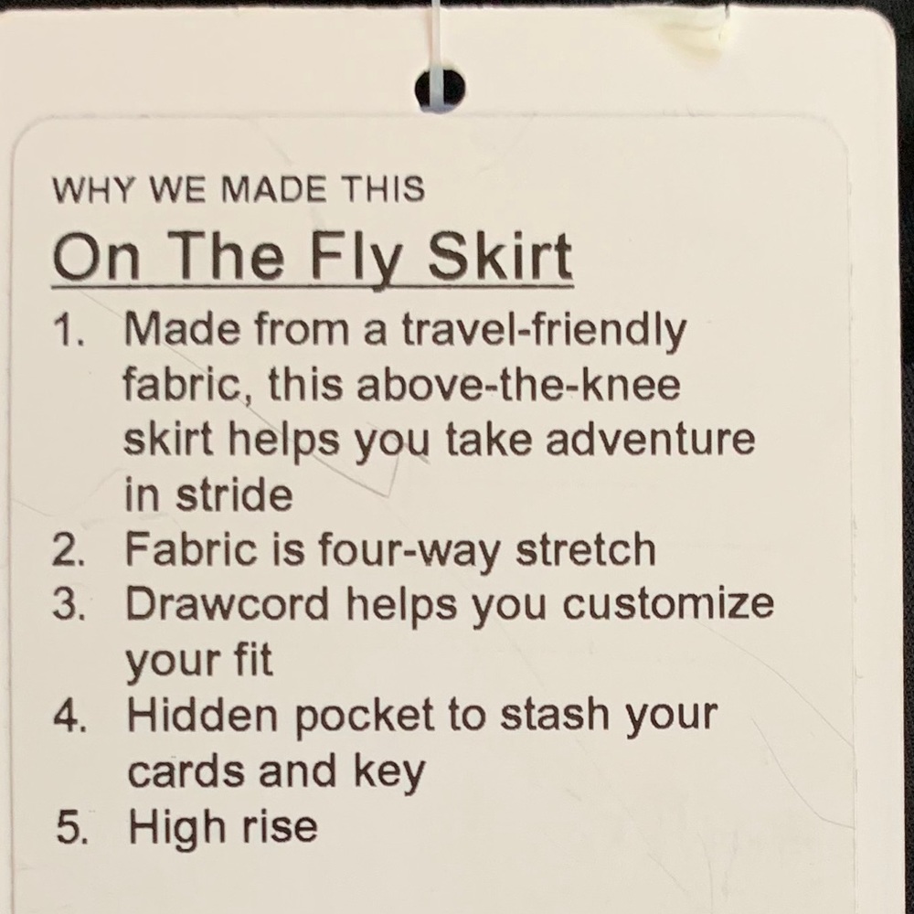 On the fly skirt black lululemon NWT high rise - Picture 4 of 4